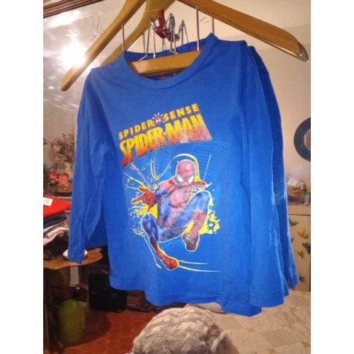 Tee-Shirt Bleu Imprimé Coloré 4/5 Ans Spider Sense Spider-Man.