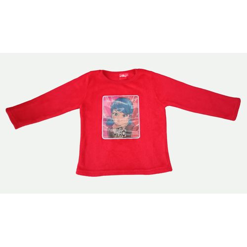 Sweat Poilu Rouge Ladybug. Miraculous. Polyester. Taille 4 Ans