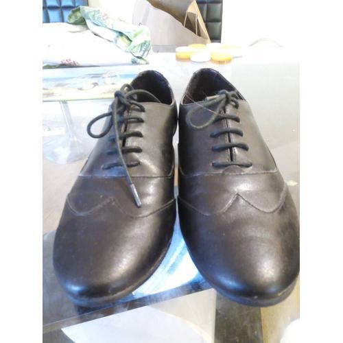 Chaussures Noires À Lacets Marque Tex Woman - 37