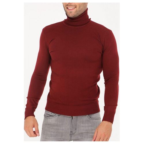 Pull Col Roulé Bordeaux Homme