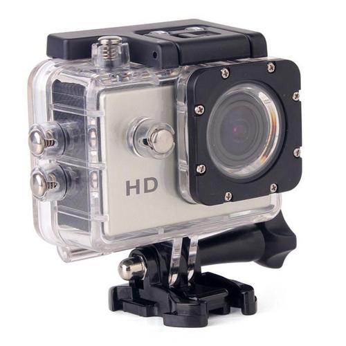 Mini Caméra Sport HD 1080P Étanche 30M Écran 1.5' Photos Vidéo Angle 140° Argent + SD 8Go YONIS