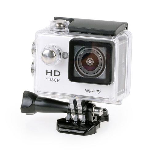 Caméra Sportive Étanche 30M 170° HD 1080P Wifi Time Lapse Multi Sport Argent + SD 8Go YONIS