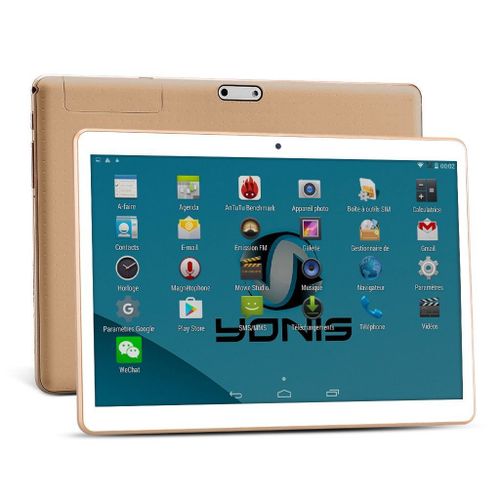 Tablette 4G 9.6 Pouces Android Lollipop Octa Core 2 Go Ram Bluetooth GPS 32Go Or + SD 8Go YONIS