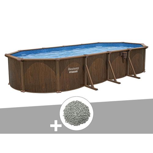 Kit piscine acier Bestway Hydrium effet bois ovale 7,30 x 3,60 x 1,30 m + 10 kg de zéolite