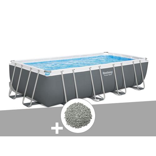 Kit piscine tubulaire Bestway Power Steel rectangulaire 5,49 x 2,74 x 1,22 m + 10 kg de zéolite