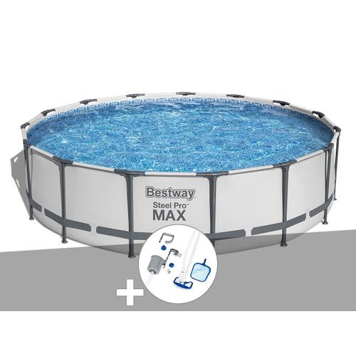 Kit piscine tubulaire Bestway Steel Pro Max ronde 4,57 x 1,07 m + Kit d'entretien