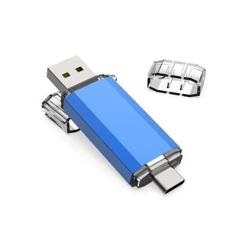 Clé USB Type C, Clé USB3.0 Deux-en-un U (port USB + type C), Clé USB Type C  (64g) Argent