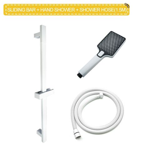 Barre de douche blanche de haute qualité,barre de douche murale,ensemble coulissant réglable,2 fonctions,Style minimaliste - Type Whole Set