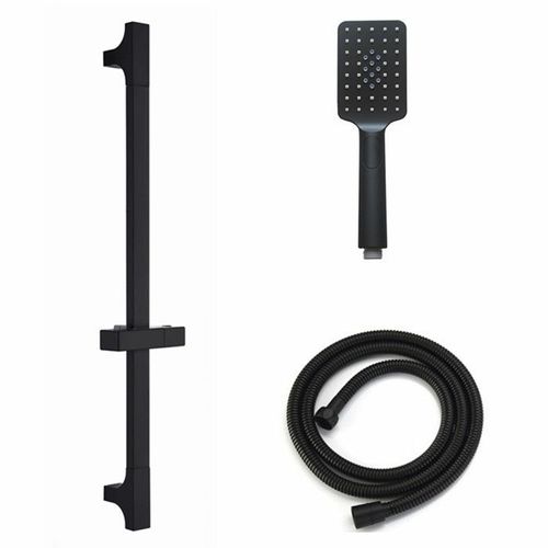 Barre coulissante de douche noire,barre de douche murale,ensemble de rails coulissants réglables,douche à 3 fonctions,Style minimaliste - Type set