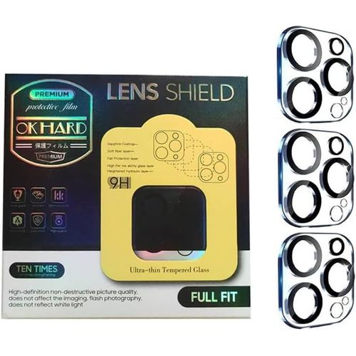 Lot de 3 protections pour objectif d'appareil photo compatible avec iPhone 13 Pro/Pro Max, [Dureté 9H] Transparent HD Anti-rayures (6,7 pouces)