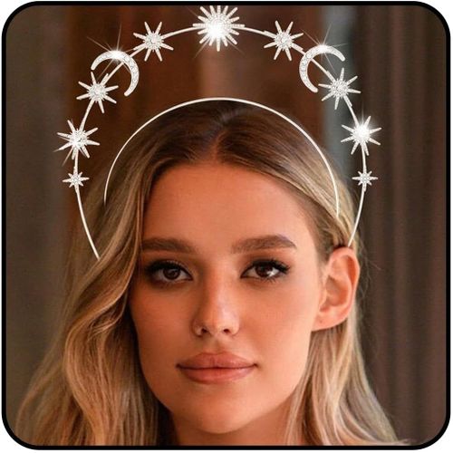 1 Serre-Tête À Auréole En Forme De Couronne Avec Strass Étincelants Pour Femme Et Fille (Argent 2)