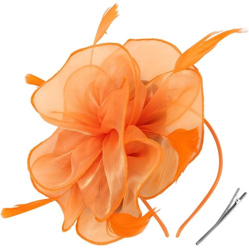 Femmes Fascinator Chapeau Fleur Mesh Plume Mariage Dames Day Bandeau Et Clip Cocktail Tea Party Chapeau.[K67]