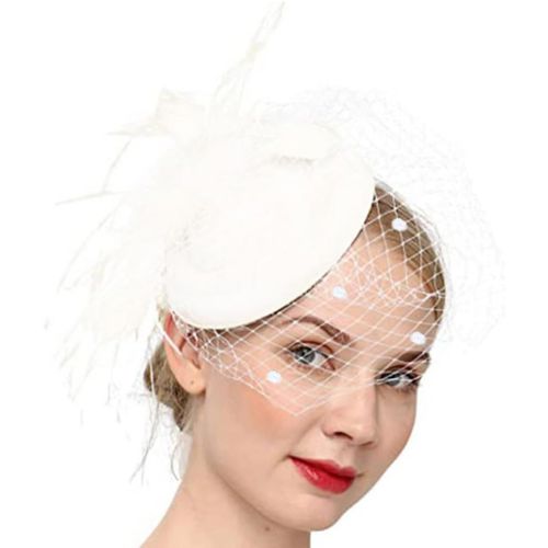 20s Fleur Plume Bandeau Dentelle Voile Fascinateur Chapeau Mariée Cocktail Thé Fête Coiffure Pour Les Femmes.
