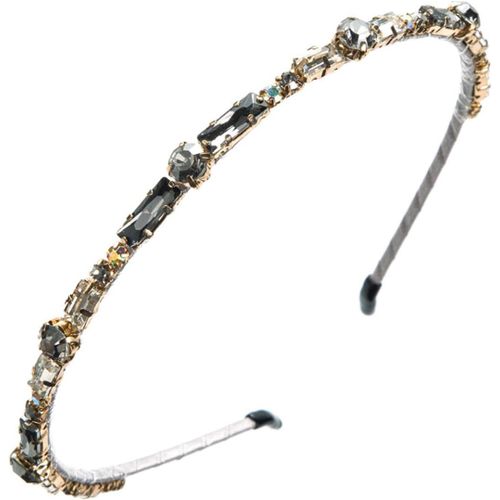 Bandeau En Cristal,Bandeaux Strass,Cristal Strass Bandeau,Cristal Bande De Cheveux,Bandeaux En Cristal Scintillant,Cerceau De Cheveux En Strass,Magnifique Couvre-Chef Pour Bal/Fête(Gris)