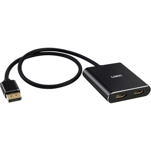 Répartiteur DisplayPort vers double HDMI,répartiteur multi-écrans 4K 60 Hz,double moniteur DP vers 2 moniteurs HDMI pour ordinateur portable,carte graphique,PC,compatible Windows,mode étendu MST