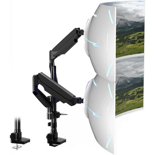 Support Ecran PC 2 Ecran pour Moniteurs de 17 à 40 Pouces,Réglable en Hauteur,Écran orientable et inclinable,Bras Ecran PC 2 Ecran de Max 13KG par Bras,VESA 75x75/100x100