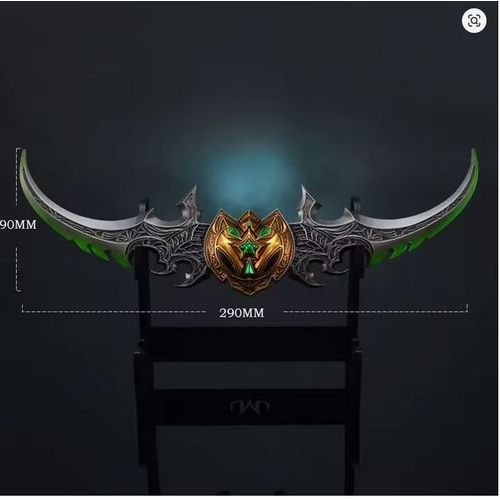 World Of Warcraft Arme Warglaive D'Azzinoth Métal Ensemble Illidan Stormrage - 29 Cm - Silver