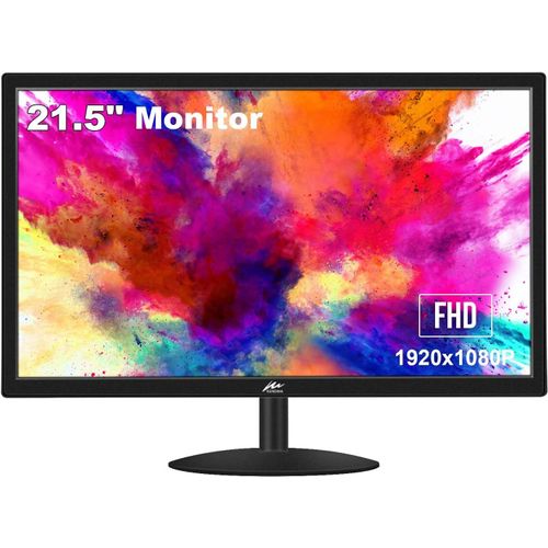 Moniteur PC 21,5 Pouces FHD 1920x1080P écran TN 75Hz,3ms Temps de réponse avec Interface VGA & HDMI Moniteur pour Ordinateur portable/Xbox/PS3/PS4