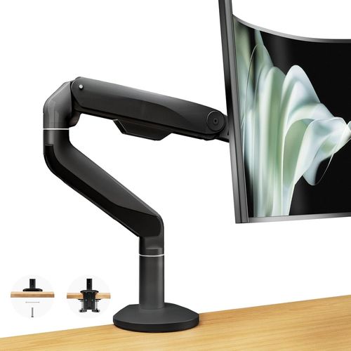 Support Ecran PC Moniteur ¿ Bras Ecran PC VESA 75/100mm| Convient aux moniteurs Plats/incurvés de 13-49 Pouces,Max 15 Kg|Aluminium,Noir