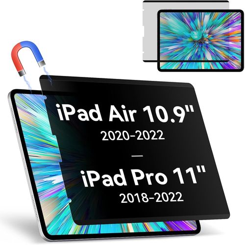 Filtre Confidentialité Magnétique pour iPad Pro 11 Pouces 2022 2021 2020 2018,iPad Air 5/4 10,9 Pouces,Amovible Protection Ecran Filtre Anti-Espion/Spy Anti Lumiere Bleue