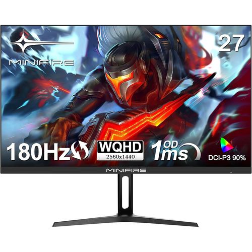 Écran PC Gamer 27 Pouces,180Hz,IPS,1ms,WQHD 2560 X 1440,120% sRGB,AMD FreeSync,Inclinaison Réglable,Prend en Charge HDMI2.0/DP1.2,Compatible avec Mural VESA75*75MM- MFG27F4Q