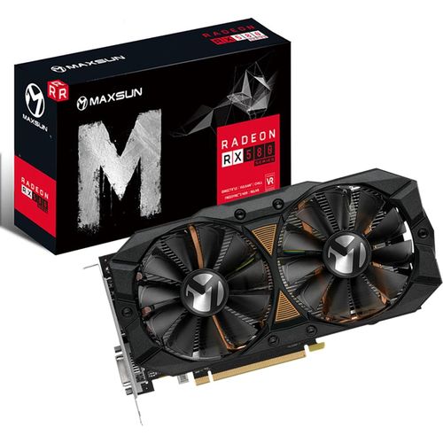Carte Graphique AMD Radeon RX 580 8go 2048SP GDDR5 pour PC Gaming 256 Bits DirectX 12 DVI,HDMI,DisplayPort Multi moniteurs Extender Blanche Décodage 4k (Noir)