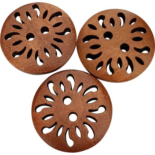 Boutons Ronds En Bois Marron (Marron A-25mm-20pièces)