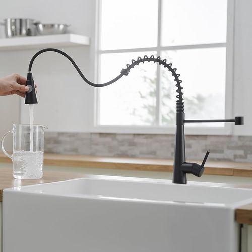 Robinet de cuisine noir haute pression avec douchette extractible,robinets de cuisine