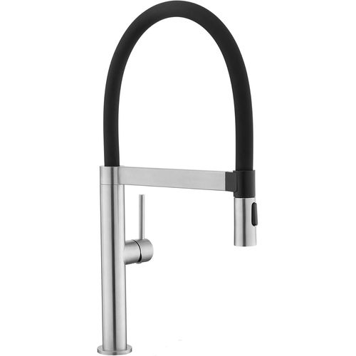 Robinet de cuisine haute pression avec douchette extractible,robinet de cuisine à levier unique en acier inoxydable,pivotant à 360°,nickel brossé