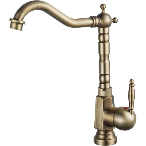 Robinet de cuisine antique rétro rotatif à 360 °,robinet d'évier haute pression vintage,robinet d'évier de cuisine,mitigeur monocommande en laiton