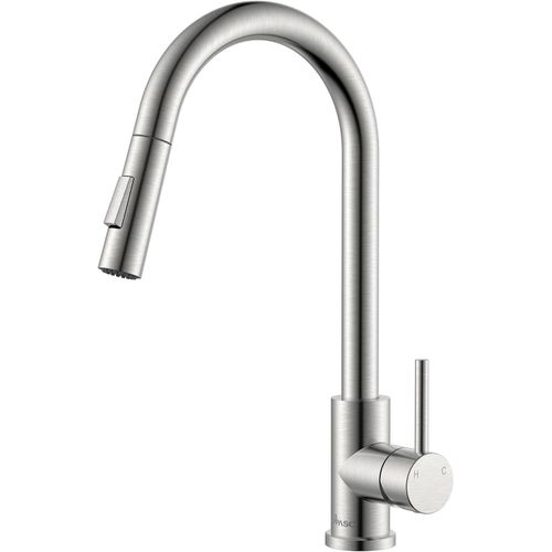 Robinet cuisine ,Robinetterie de cuisine extensible à 360 ° rotatif,mitigeur haute pression avec tuyau flexible de 20 pouces et 2 types de jets pour la cuisine | Brossé