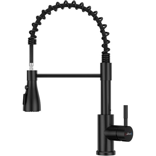 Robinet de cuisine noir,mélangeur de cuisine haute pression avec douchette,mélangeur de cuisine avec 3 modes de pulvérisation,mélangeur orientable 360° pour évier de cuisine