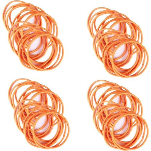 Lot De 100 Élastiques À Cheveux Fins De 2 Mm Sans Couture Pour Queue De Cheval-Élastiques Solides En Vrac Sans Métal-Sans Danger Et Sans Accrocs-Pour Femmes,Filles Et Enfants (Orange) 