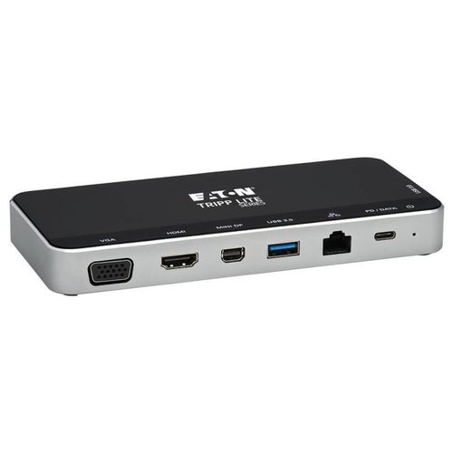 Eaton Tripp Lite Series USB C Docking Station Hub USB Dock Triple Display 4K HDMI VGA USB A/C Gbe - Station d'accueil - USB-C - VGA, HDMI, Mini DP - 1GbE