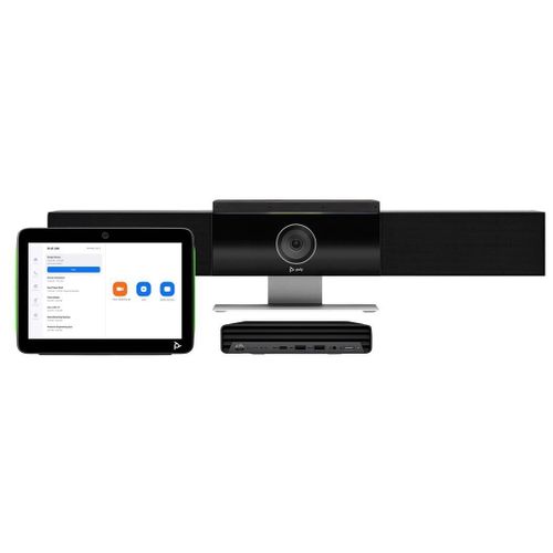 Poly Studio Medium Room Bundle - Pour Zoom Rooms - kit de vidéo-conférence (barre vidéo USB Poly Studio, contrôleur tactile Poly TC10, Mini PC de conférence HP) - certifié Zoom, Certifié pour...