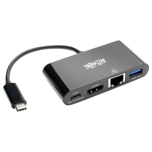 Eaton Tripp Lite Series USB C to HDMI Multiport Video Adapter Converter w/ USB-A Hub, USB-C PD Charging Port & Gigabit Ethernet Port, Thunderbolt 3 Compatible USB Type C to HDMI, USB Type-C -...