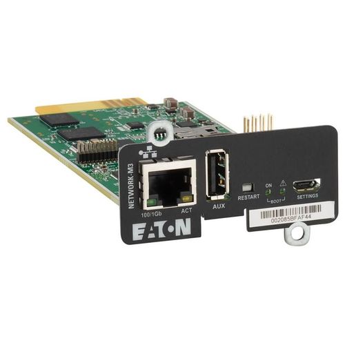 Eaton Cybersecure Gigabit NETWORK-M3 Card for UPS and PDU - Carte de supervision distante - Gigabit Ethernet x 1 - pour P/N: 9PX1500GRT-L, 9PX1500RT-L, 9PX2000RT-L, 9PX2200GRT-L, 9PX3000GRT-L...