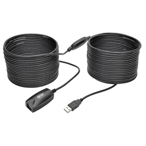 Eaton Tripp Lite Series 15M USB 2.0 Hi-Speed Active Extension Repeater Cable USB-A M/F 49 ft. - Rallonge de câble USB - USB (M) pour USB (F) - USB 2.0 - 15 m - actif - noir