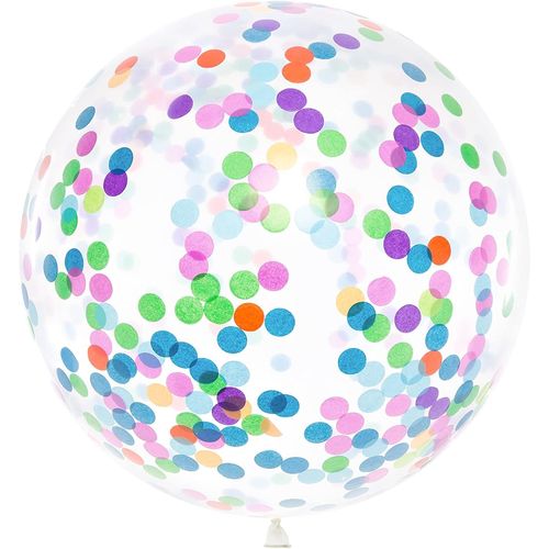 ERSHI-Ballon en Latex géant Transparent avec confettis Multicolores 1 m - Coloré - Taille Unique[3419]