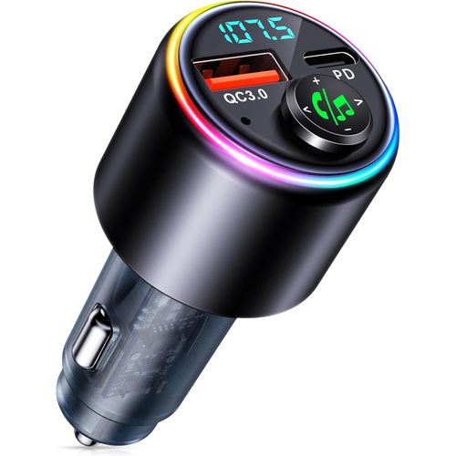 Ershi-Bluetooth 5.3 Voiture, Type-C Pd 30w & Qc3.0 18w Chargeur Allume Cigare Usb, Transmetteur Fm Pour Hi-Fi Musique & Appel Main[3