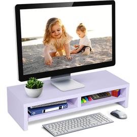 Support D'écran D'ordinateur Display, En Mélaminé Blanc Mat - Accessoire de  bureau BUT