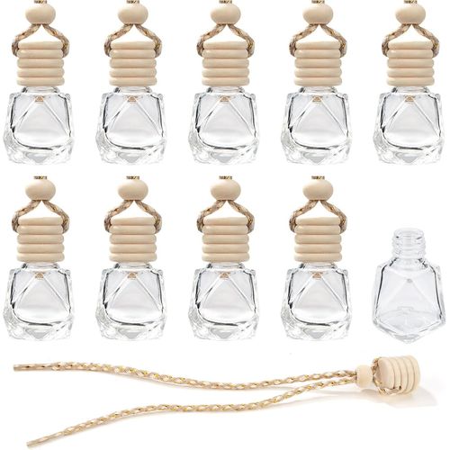 Ershi-Flacons De Parfum Désodorisants Pour Voiture En Verre Rechargeables Transparent Diffuseur D'huiles Essentielles Aromathérapi[4