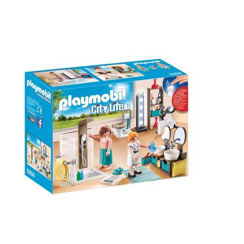 Playmobil® - Salle de bain avec douche à l'italienne - 9268 - Playmobil®  City Life - Figurines et mondes imaginaires - Jeux d'imagination