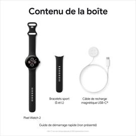 Montre connectée Google Pixel Watch 2 Boîtier en aluminium Noir