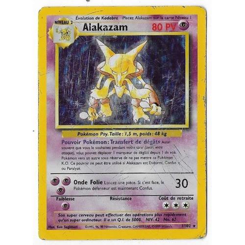 Alakazam 1/102 - Set De Base - Rare Carte Holographique Française