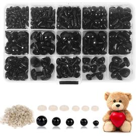 Yeux de sécurité en plastique - pour peluche et amigurumi - 5 mm - Noir x20  paires - Perles & Co