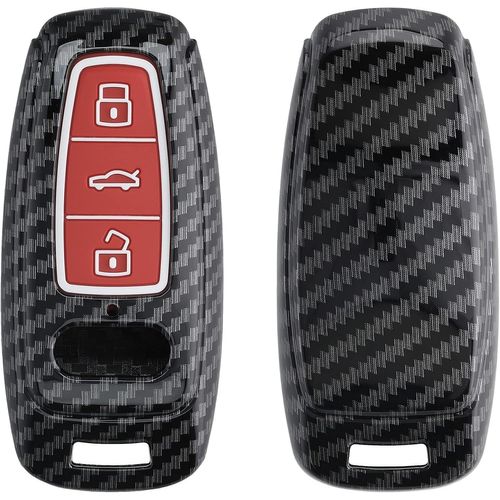 Ershi-Accessoire Clé De Voiture Compatible Avec Audi A6 A7 A8 Q7 Q8 Keyless 3-Bouton - Coque De Protection Étui Souple En Plastiqu[3