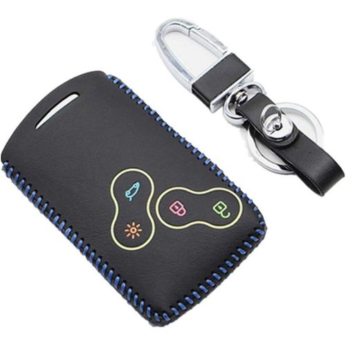 Ershi-Cas De Couverture De Clé De Voiture En Cuir Porte-Clés Pour Renault Clio Scenic Mégane Duster Sandero Captur Twingo Koleos 4[5