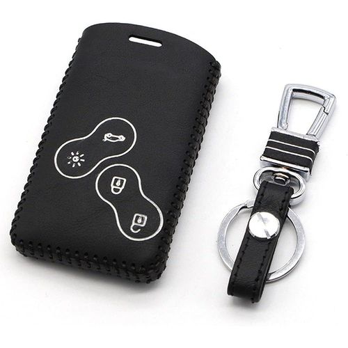 Ershi-Cuir Voiture Clé Cas De Couverture Porte-Clés Pour Renault Clio Scenic Mégane Duster Sandero Captur Twingo Koleos 4 Boutons [5