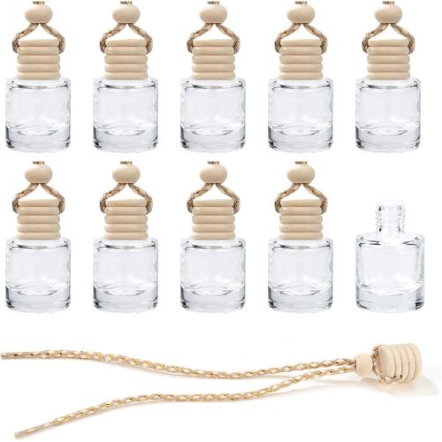 Ershi-Flacons De Parfum Désodorisants Pour Voiture En Verre Rechargeables Transparent Diffuseur D'huiles Essentielles Aromathérapi[4